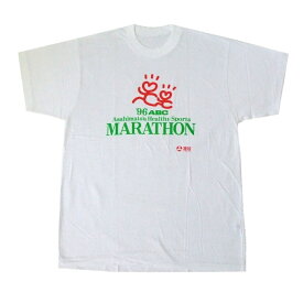 【未使用】 デッドストック 96's Vintage ヴィンテージ 96 ABC Asahimatsu Healthy Sports MARATHON Tシャツ (旭松 ヘルシーマラソン 白) 105276 【中古】