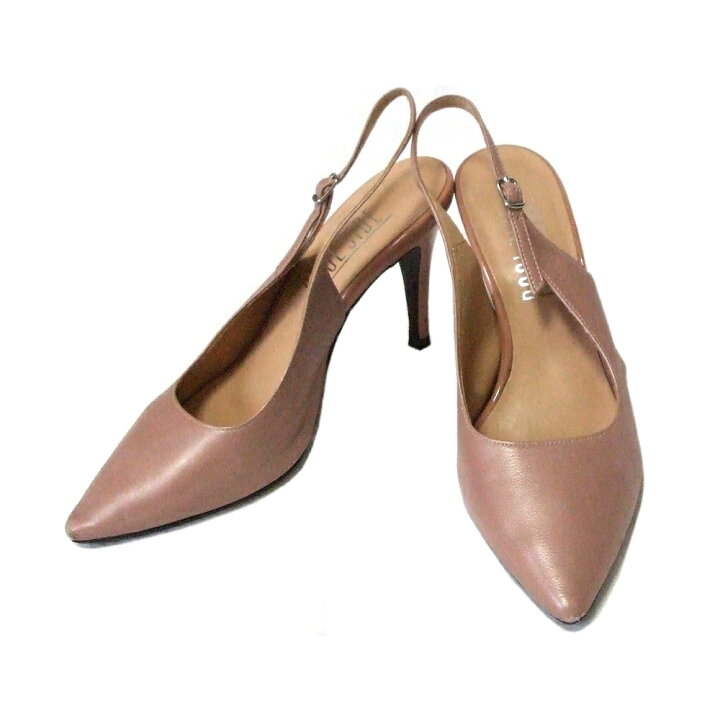 楽天市場 Poolside Ginza Kanematsu プールサイド 銀座かねまつ レザーヒールパンプス 日本製 Made In Japan ピンク 靴 シューズ パンプス 革 皮 中古 Crown Store