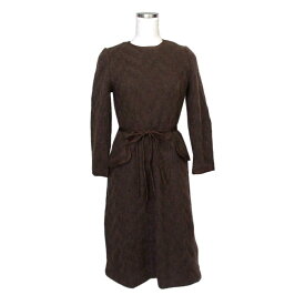 La Mode アラ モード ウールモヘアロングワンピース (茶色 ドレス マキシ丈) 116705 【中古】