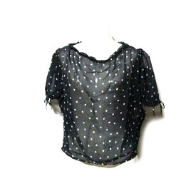 美品 BELLA FREUD ベラ フルード 「40」 イギリス製 シルクドットカットソー (黒 Tシャツ 半袖) 117111 【中古】