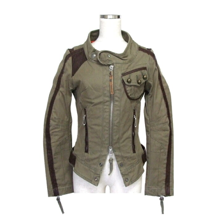 楽天市場】DIESEL ディ—ゼル コットン×レザーライダースジャケット 