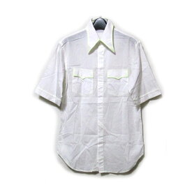 CHRISTOPHE LEMAIRE クリストフ ルメール 「2」 フランス製 蛍光ステッチシャツ (白 半袖　Made in France) 117913 【中古】