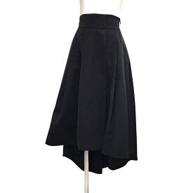 【新古品】 DRESS LAB ドレスラボ アシンメトリーフレアスカート (黒 ブラック テクノギャバジン) 123273 【中古】