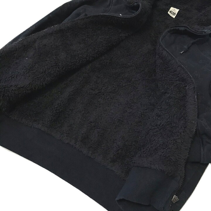楽天市場 Uniqlo Star Wars ユニクロ スターウォーズ モノグラムボアパーカー 黒 ブラック フルジップ 中古 Crown Store