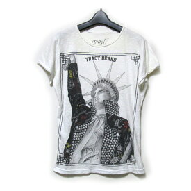 Tract トラクト 「XS」 イタリア製 アナーキー自由の女神Tシャツ (白 半袖 パンク) 124941 【中古】