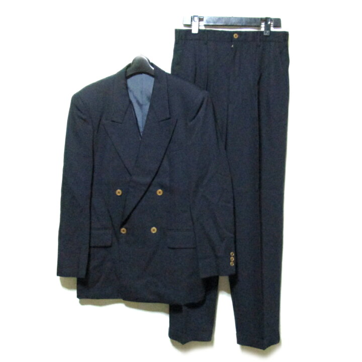 楽天市場 Vintage Takeo Kikuchi ヴィンテージ タケオキクチ 2 ダブルブレスセットアップスーツ 紺 ネイビー バブル 中古 Crown Store