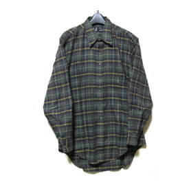 Vintage dunhill ヴィンテージ ダンヒル 「40cm」 イギリス製 タータンチェックネルシャツ (グリーン) 127573 【中古】