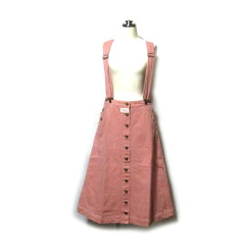 Vintage PINK HOUSE ヴィンテージ ピンクハウス デニムジャンパースカート.ワンピース (赤 刺繍 オーバーオール ) 131496 【中古】