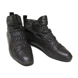 Vintage TOKIO KUMAGAI ヴィンテージ トキオクマガイ 「37 1/2」 シャーリングレザーブーツ (24.5cm ブラウン 革 皮 靴) 133227 【中古】