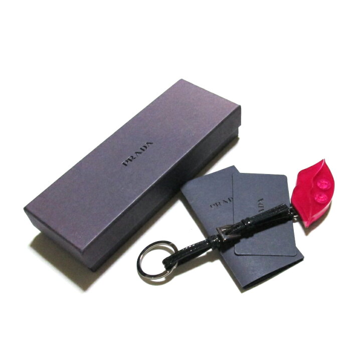 楽天市場】【新古品】 PRADA プラダ リップキーリング.チャーム  