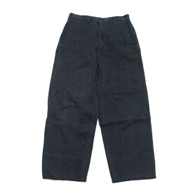 Vintage COMME des GARCONS HOMME ヴィンテージ コムデギャルソン オム 「M」 ストライプコットンパンツ (黒 グレー ビンテージ) 134345 【中古】