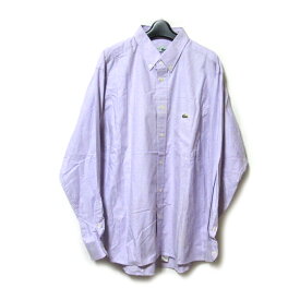Vintage LACOSTE ヴィンテージ ラコステ 「43」 フランス製 ワンポイントオックスフォードボタンダウンシャツ (フレンチラコ ラベンダー パープル 紫 ビンテージ) 135946 【中古】