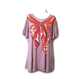 Vivienne Westwood ヴィヴィアンウエストウッド 「2」 AラインワイドリボンTシャツ (半袖 ピンク フレア) 136196 【中古】