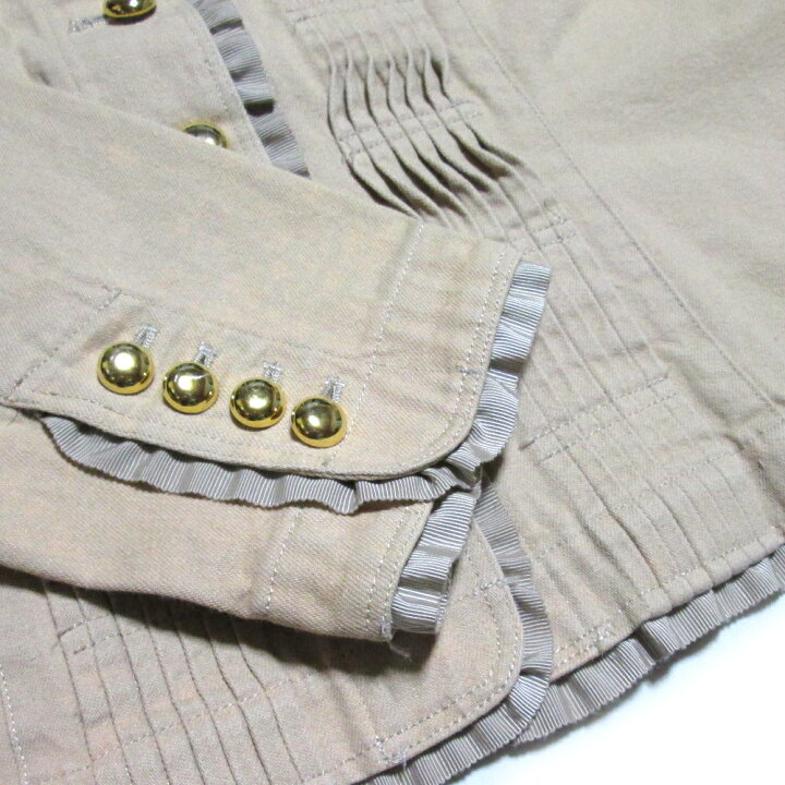 INGEBORG インゲボルグ ピンクハウス 紺フリル 金ボタンデニム 