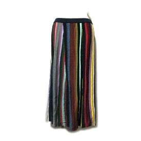 美品 Diane de Clercq ダイアンデクレルク 「M」 イタリア製 マルチパッチワークストライプスカート (ロング) 137034 【中古】