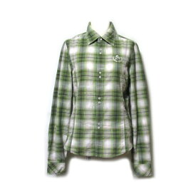 美品 HYSTERIC GLAMOUR ヒステリックグラマー タータンチェックシャツ (ブラウス グリーン 緑) 137069 【中古】