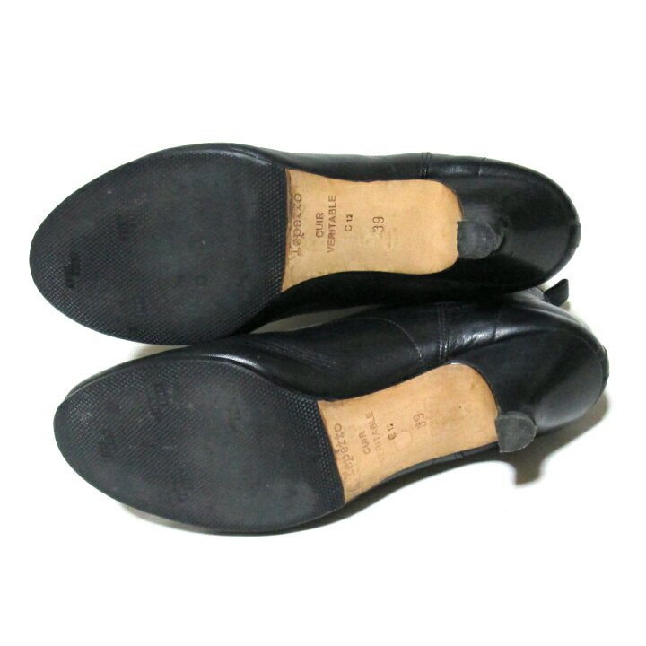 楽天市場】repetto レペット 「39」 レザーヒールブーツ (黒 ブラック 