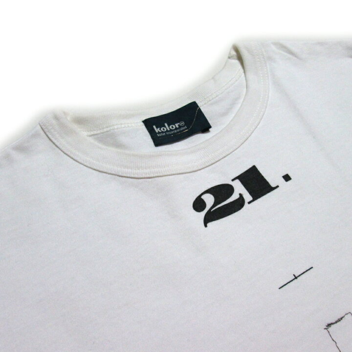 楽天市場】Kolor カラー 「1」 2004 刺繍ワイドショート丈Tシャツ (白 