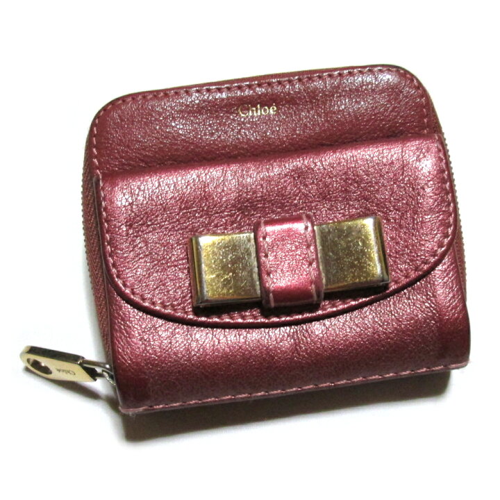 美品】Chloe クロエ レザー リボン 長財布 ブラウン 箱 保存袋付き 