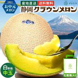 【送料無料】【お届け日時指定OK】静岡クラウンメロン メロン 静岡県産 白等級 1.3kg前後 1玉 化粧箱入り 高級メロンギフト　産地直送