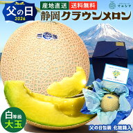 父の日【送料無料】静岡クラウンメロン 白等級 1.4kg前後 1玉 静岡県産ガラス温室栽培（日時指定OK）