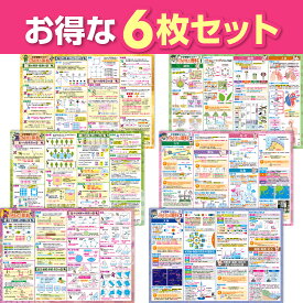 【限定価格＆2点以上で最大15%OFF】お風呂の学校 セット価格 中学受験マスター算数／理科 お風呂ポスター2種類セット 日本製 算数 理科 学習 知育 B3サイズ 防水
