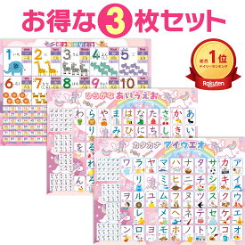 お風呂の学校 セット価格 すうじのひょう（動物）／ひらがなとカタカナ（ユニコーン）お風呂ポスター2種類セット 日本製 数字 文字 お受験 学習 知育 B3サイズ 防水