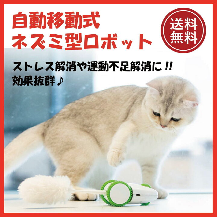 楽天市場 自動猫じゃらし ネズミロボット 猫 おもちゃ 猫のおもちゃ 猫用品 ペット玩具 ねずみのおもちゃ ねこじゃらし 猫じゃらし 運動不足 ストレス解消 充電式 コンパクト Cryla