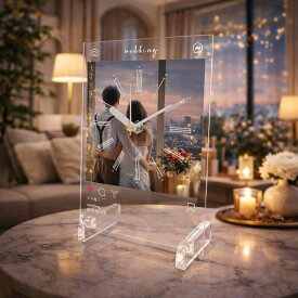 crylA クリラ インスタ風時計 【LINEでらくらく】記念日に おすすめ SNS スマホにある写真でカンタン作成お好きな写真と文字を選んで世界で一つだけの時計に