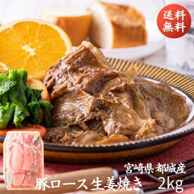 宮崎県産 生姜焼き用 豚ロース スライス 豚肉 ロース 国産 冷凍 2kg 200g× 10パック 豚真空パック 冷凍保存 送料無料 大容量 お得 家庭用 業務用 普段使い