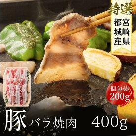 【お中元】 宮崎県産 焼肉 豚肉 バラ 400g 焼肉 スライス バラ 冷凍 小分け 200g×2パック 豚 真空パック 冷凍保存 送料無料 大容量 お得 御中元 熨斗対応