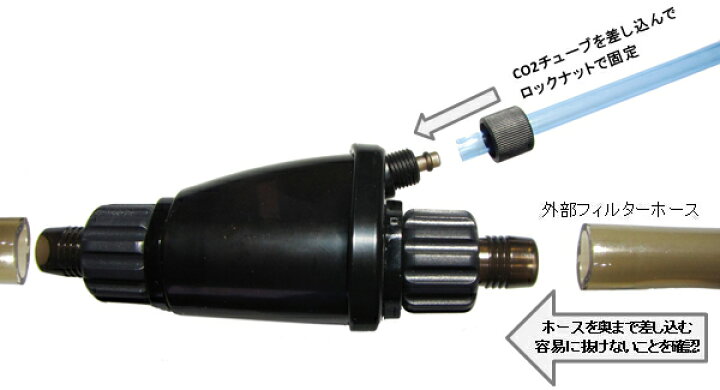 楽天市場 Co2拡散器 ウォーターフロー Co2ディフューザー スーパーミスト 外部フィルターホースに接続 水流に乗せてダイレクト添加 Co2添加用品 通販 Crystal Aqua