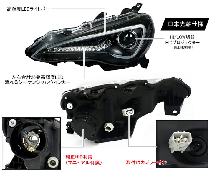 楽天市場】86 ハチロク BRZ クリスタルアイ LEDライトバー ヘッド 