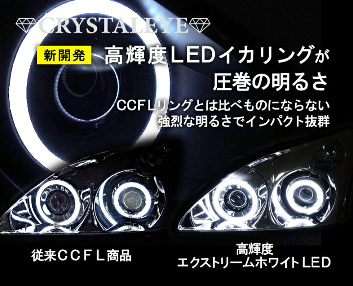 ハリアー 30系 3連 プロジェクター ヘッドライト イカリング 楽天市場 