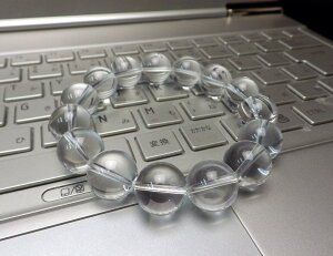 14mm玉 ALL透明本水晶ブレスレット【総合運UPのベーシックパワースト-ン】※必ず腕サイズを選んでください無料サイズ変更保証付き