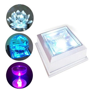 4灯四角タイプ透明ステージ(66mm)ハーバリウム展示にピッタリです。 LED台座 ハーバリウムライト ライトコースター