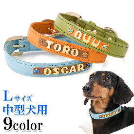犬 首輪 名入れ 名前入り おしゃれ 革 かわいい 小型犬 中型犬 犬首輪 犬の首輪 いぬ くびわ イニシャル レザー 迷子札 メール便送料無料 カシメ首輪 【楽ギフ_包装】【楽ギフ_名入れ】