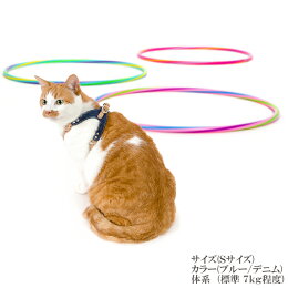 ハーネス猫安全帯かわいい抜けない革レザーおしゃれネコねこ猫メール便送料無料デニム(背中部分)革ハーネス10mm幅Sサイズ【楽ギフ_包装】【楽ギフ_名入れ】