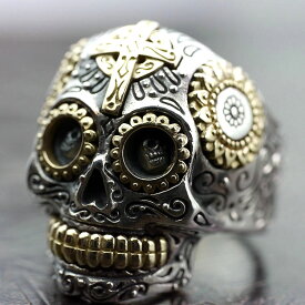 楽天が発送 si 宗教的彫金 メキシカン スカル ドクロアイ シルバー リング 17号19号21号23号 メンズ チベッタンスカル風 シルバーリング 指輪 GOOD VIBRATIONS グッドバイブレーションズ シルバー925 シルバーアクセサリー[logi]