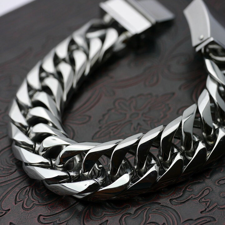 楽天市場】楽天が発送 hi ダブル喜平 ブレスレット[銀色 6面カット 幅  