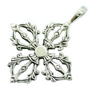 シルバー925 ダブルドージェ クロス ペンダントトップ メンズ on (五鈷杵羯磨 和風 チベット密教 法具 神…