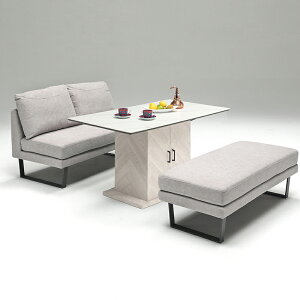 テーブル ソファ ダイニング3点セット ダイニングテーブル セラミック天板 ネイビー ベージュ 幅140 高さ72 140cm 2Pソファ ベンチ グレー ホワイト 収納BOX付 リビングテーブル 低め セラミック