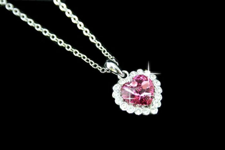 楽天市場】【送料無料】SWAROVSKI ピュアハートネックレス（ピンク 