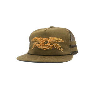ANTIHERO MESHCAP �A���`�q�[���[ ���b�V���L���b�v BASIC EAGLE SNAPBACK TRUCKER BROWN/BROWN �X�P�[�g�{�[�h �X�P�{�[