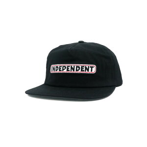 INDEPENDENT CAP �C���f�B�y���f���g �L���b�v BAR LOGO SNAPBACK BLACK �X�P�[�g�{�[�h �X�P�{�[