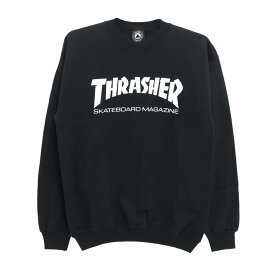 THRASHER CREW SWEAT スラッシャー トレーナー SKATE MAG BLACK（US企画） スケートボード スケボー
