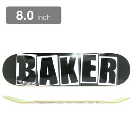BAKER DECK ベイカー デッキ TEAM BRAND LOGO BLACK/WHITE 8.0 スケートボード スケボー