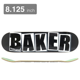 BAKER DECK ベイカー デッキ TEAM BRAND LOGO BLACK/WHITE 8.125 スケートボード スケボー