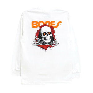 POWELL PERALTA LONG SLEEVE �p�E�G���y�����^ �����O�X���[�uT�V���c RIPPER WHITE �X�P�[�g�{�[�h �X�P�{�[
