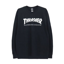 THRASHER LONG SLEEVE スラッシャー ロングスリーブTシャツ SKATE MAG BLACK（US企画） スケートボード スケボー